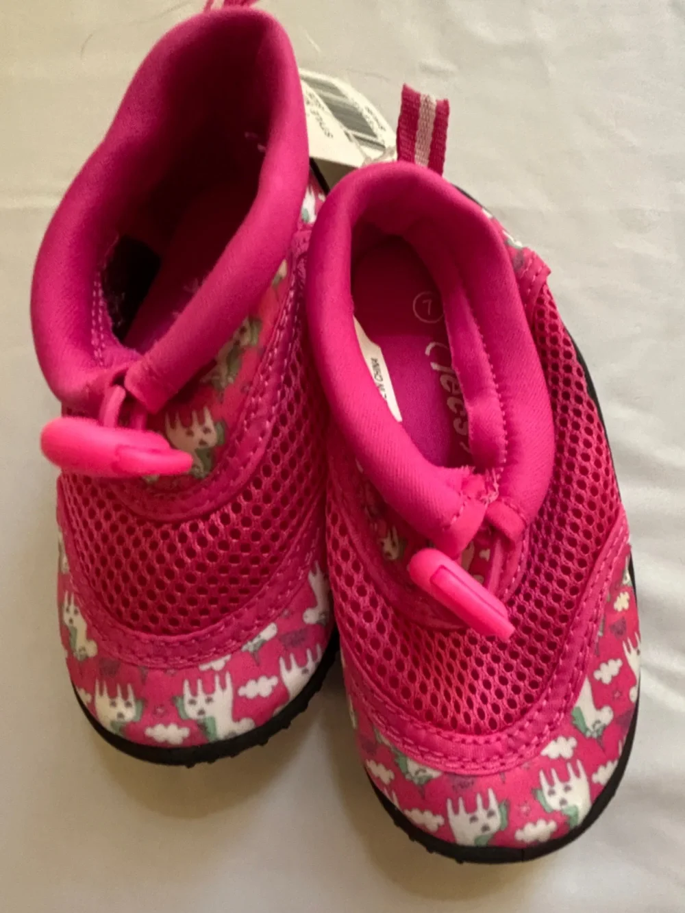 NEW Kids Hot Pink Unicorn Slip-On Water Shoes Toddler Size 7 Swim